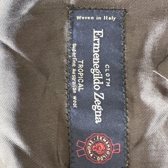 Ermenegildo Zegna Saks Fifth Ave Size 42R Charcoal Pinstriped Suit Pants 36 X 30 - Picture 11 of 11